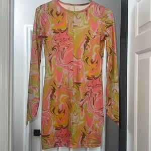 Multi Print Mini Dress